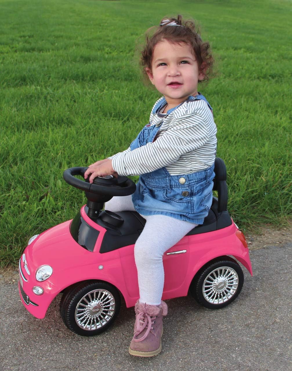 JAMARA 460436 Rutscher FIAT 500 – Kinderfahrzeug, Offiziell lizenziert, Kofferraum unter der Sitzflä