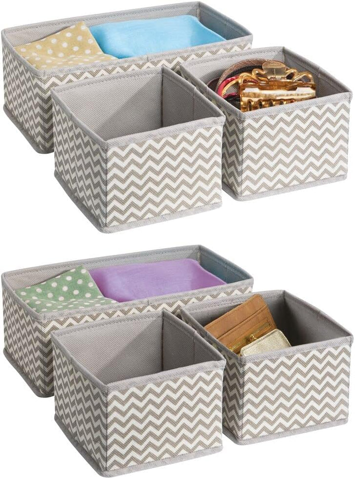 mDesign 6er-Set Stoffbox für Schrank oder Schublade – die ideale Aufbewahrungsbox für Wäsche, Gürtel