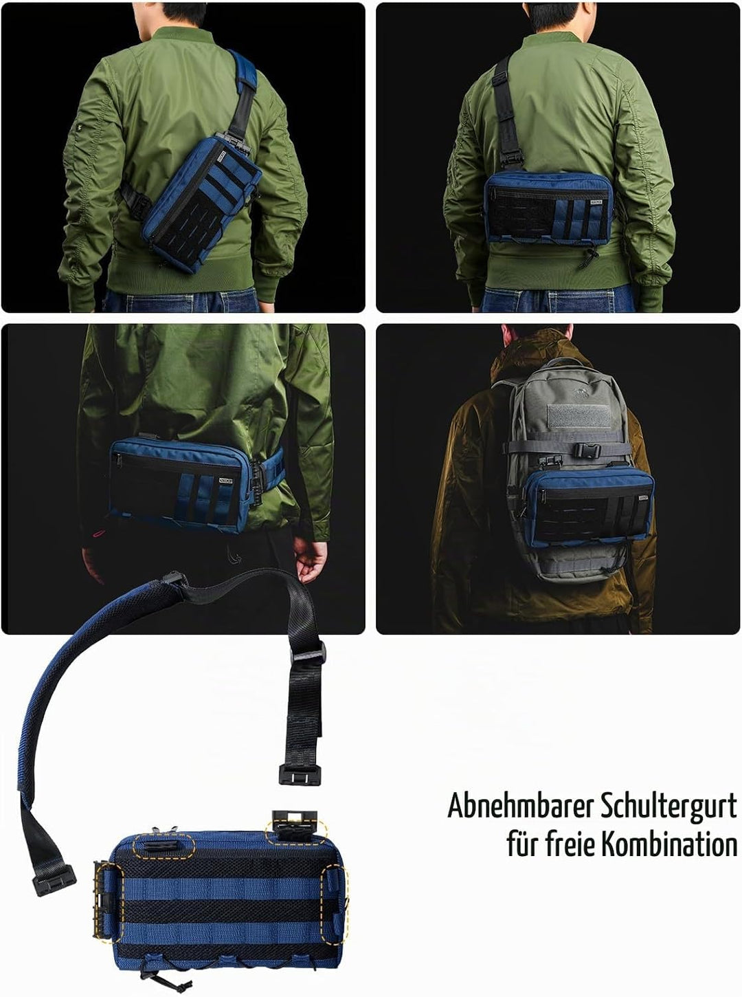 TACTICAL_GEEK Cache L3 EDC Leichter Sling Bag Chest Crossbody Bag für Herren Damen, Kompakt Bauchtas