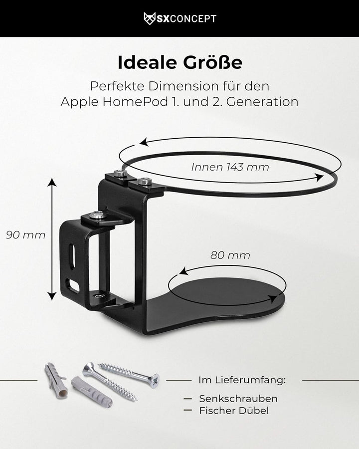 Homepod Wandhalterung | für Apple Homepod und Homepod 2 | optimale Raumoptik & platzsparend | Bewegl