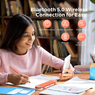 UGEE Grafiktablett Kabellos Bluetooth Q8W, 8 Zoll unterstützt Zeichentablett Wireless-Verbindung, mi