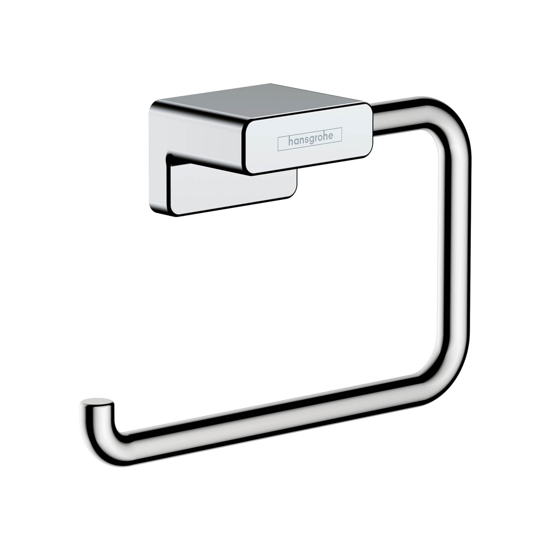 hansgrohe Toilettenpapierhalter AddStoris, Klopapierhalter ohne Deckel, Chrom, 1 Rolle 1 Rolle ohne