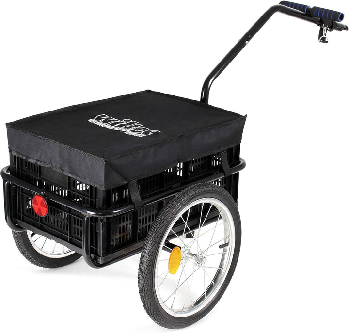 Wiltec Fahrrad Lastenanhänger, Fahrradanhänger, Deichsel klappbar & Schnellkupplung für Einkäufe, Ur