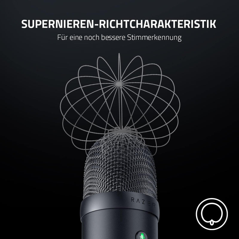 Razer Seiren V2 X - USB-Mikrofon für Streamer (25-mm-Kondensator-Mikrofon, Supernieren-Richtcharakte