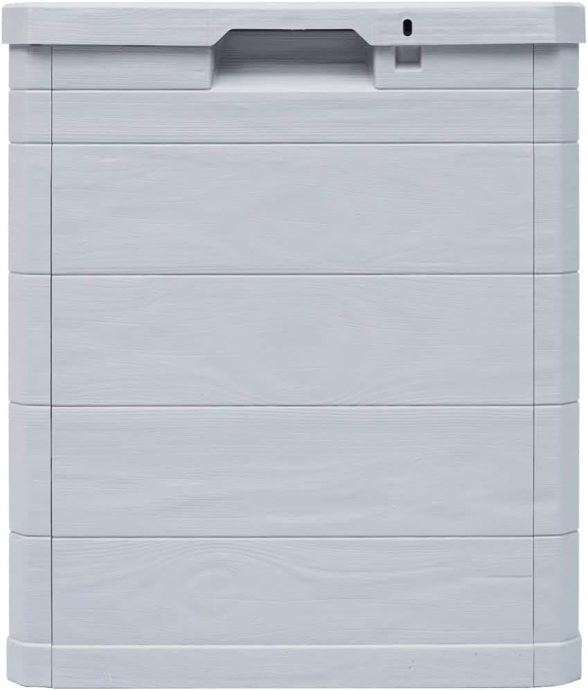 Ksodgun Garten-Aufbewahrungsbox Gartenbox Balkonbox Kissenbox Gartenmöbel 90 L Hellgrau