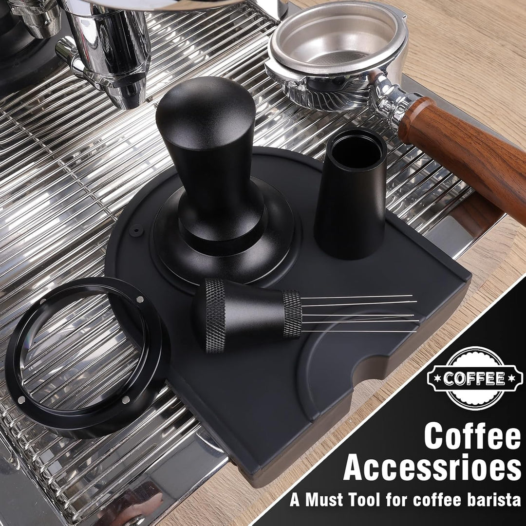 Kaffee Tamper 54mm, Tamper Set inkl. WDT Tool, Dosierring 54mm，Tampermatte - Premium Barista Zubehör