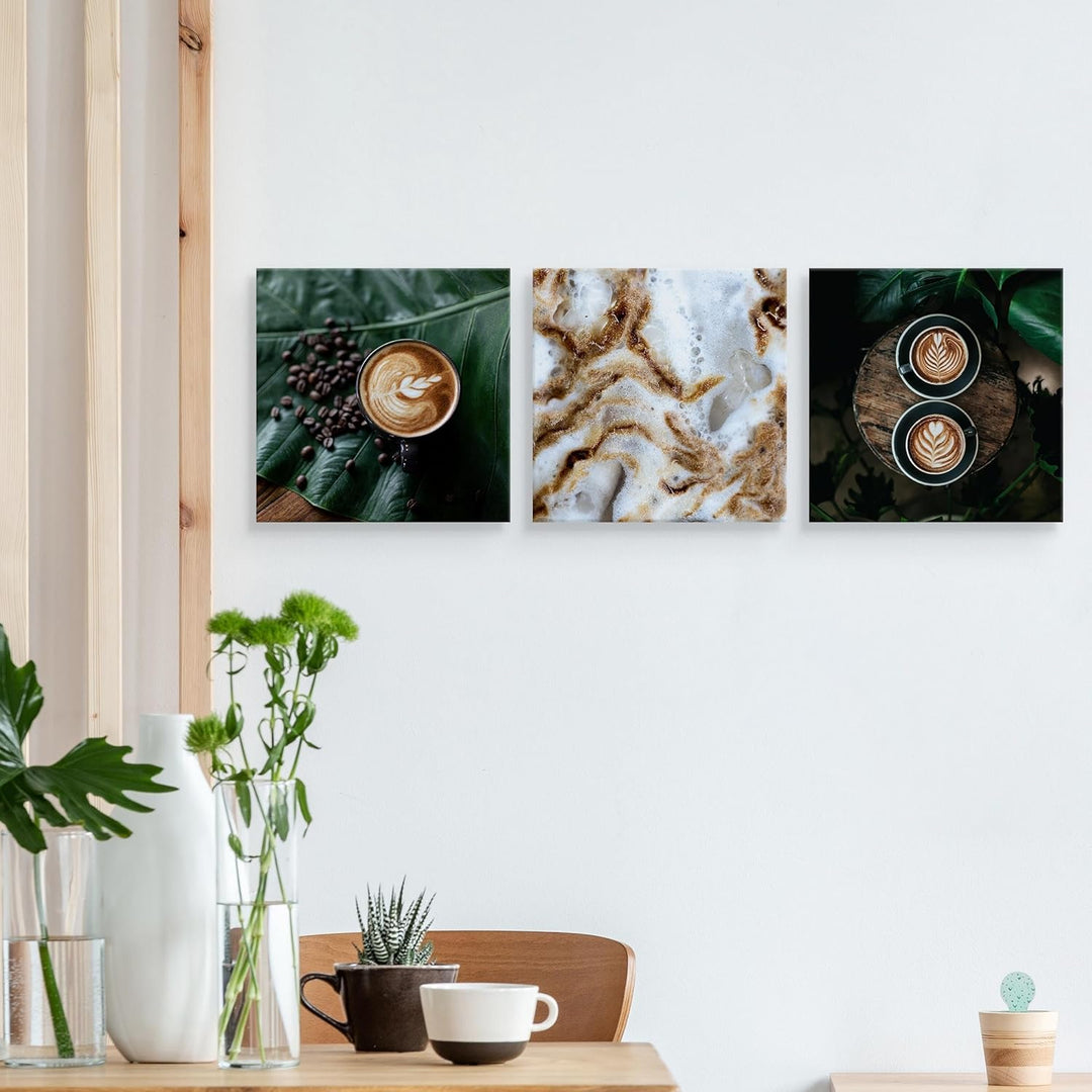 Muralo - Wandbilder Set - Leinwand Bilder Set Aufhängefertig - Bilder für Küche- Moderne Wanddeko -