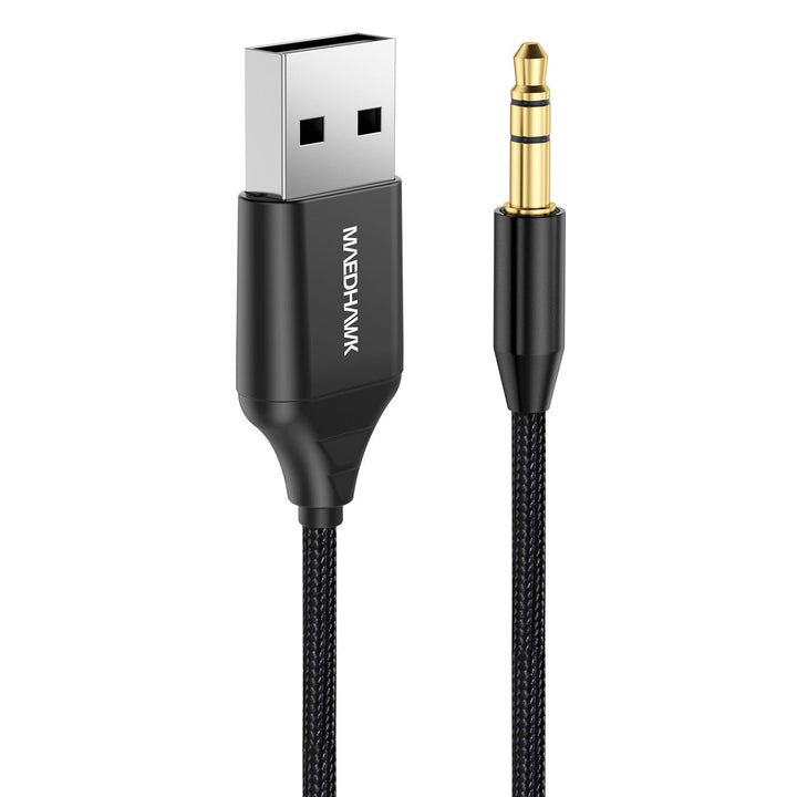 MaedHawk Bluetooth 5.3 Empfänger Auto mit Mikrofon USB Drahtloser Bluetooth Aux Adapter BT Audio Car