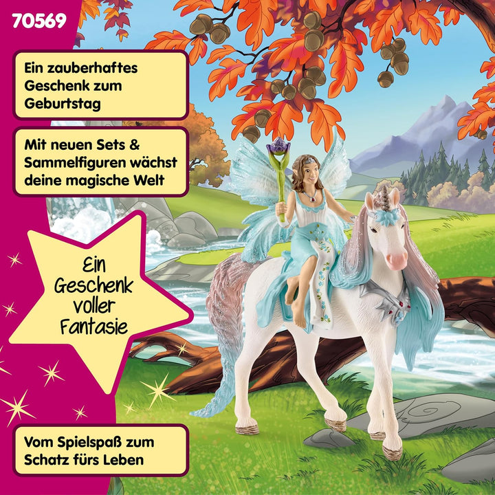 schleich BAYALA 70569 Elfe Eyela mit Prinzessinnen Einhorn - Spielset - Funkelnde Fliegende Prinzess