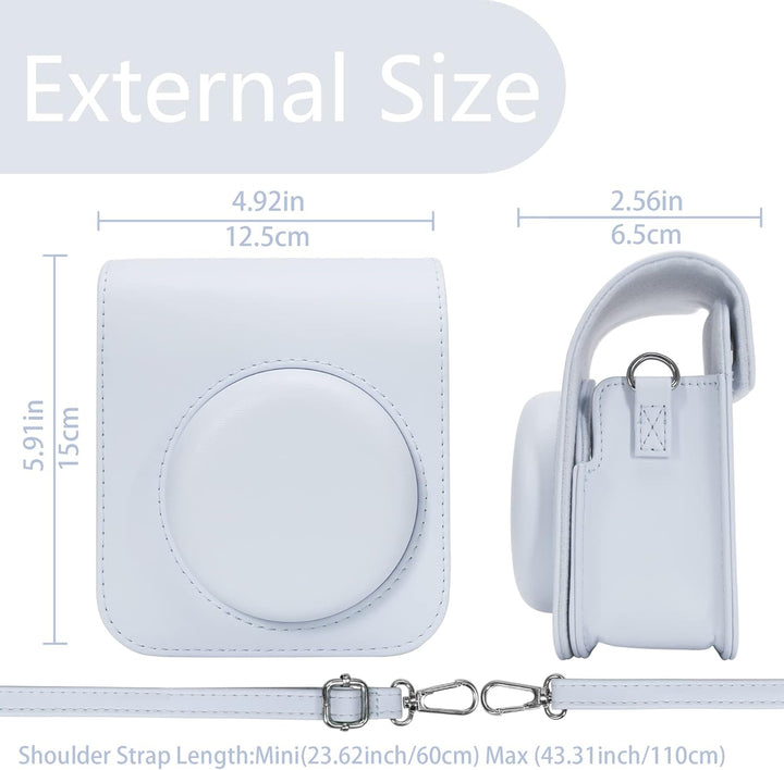 Aenllosi PU Leder Tasche Schutzhülle für Fujifilm Instax Mini 12/Mini 11 Sofortbildkamera Reisetasch