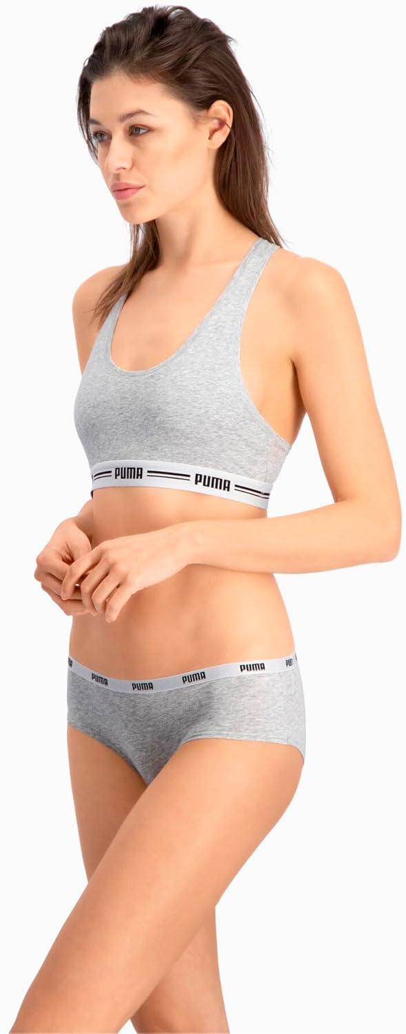 PUMA Damen Hipster Unterwäsche (3er Pack), XS White / Grey / Black