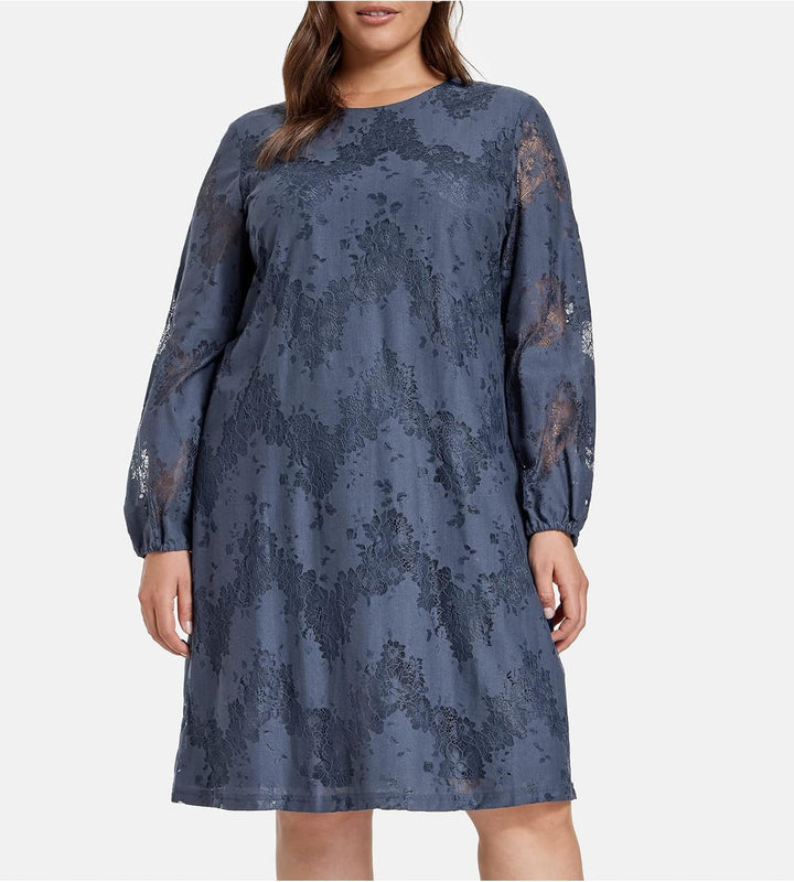 SAMOON Damen Pullover Turtle Kleid, Nordic Blue, 42