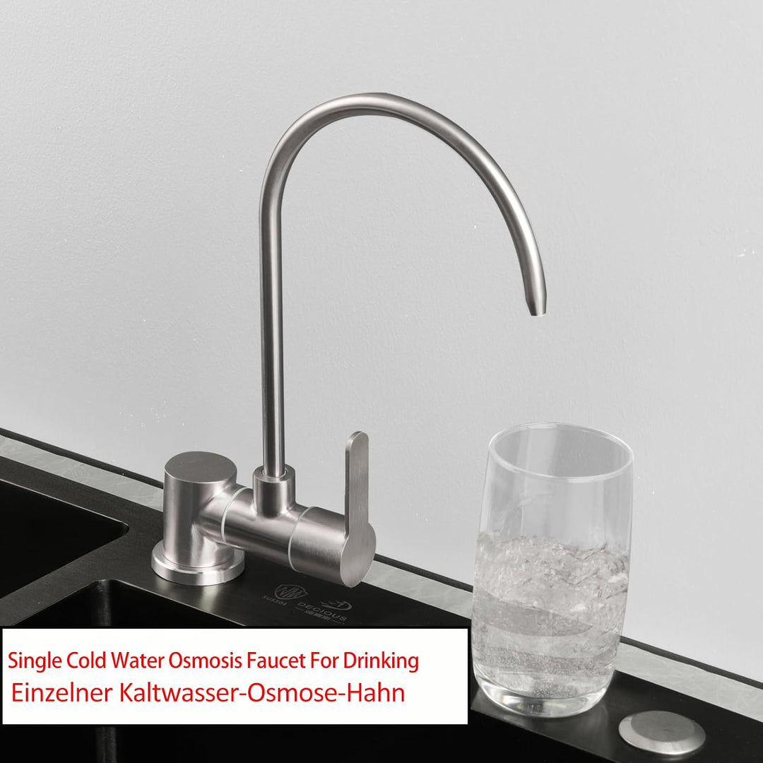 Klappbarer Osmoseanlage Wasserhahn Kaltwasserhahn Umkehrosmose Wasserhahn Gebürstetes Nickel, Gebürs