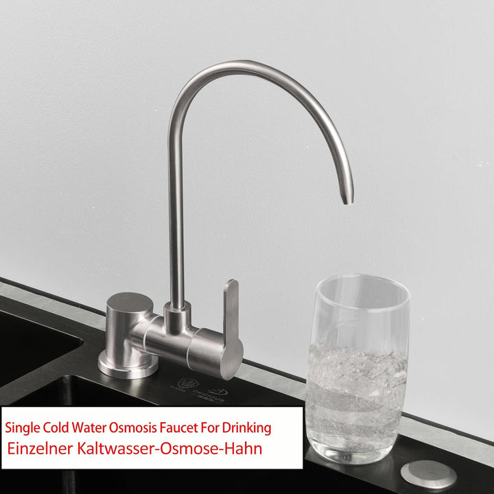 Klappbarer Osmoseanlage Wasserhahn Kaltwasserhahn Umkehrosmose Wasserhahn Gebürstetes Nickel, Gebürs