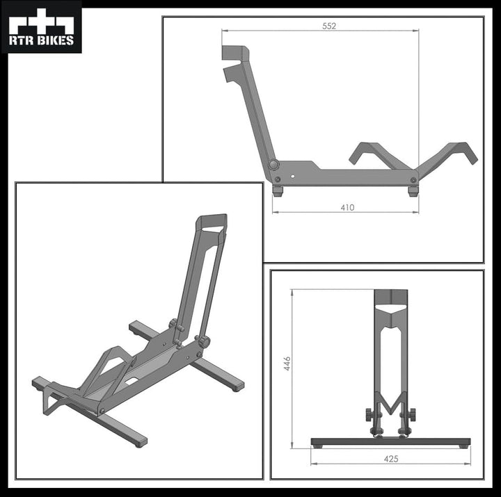 RTR BIKES Brutus Professional Freistehender Fahrradständer ohne Befestigung - Ideal für Ihre Garage,