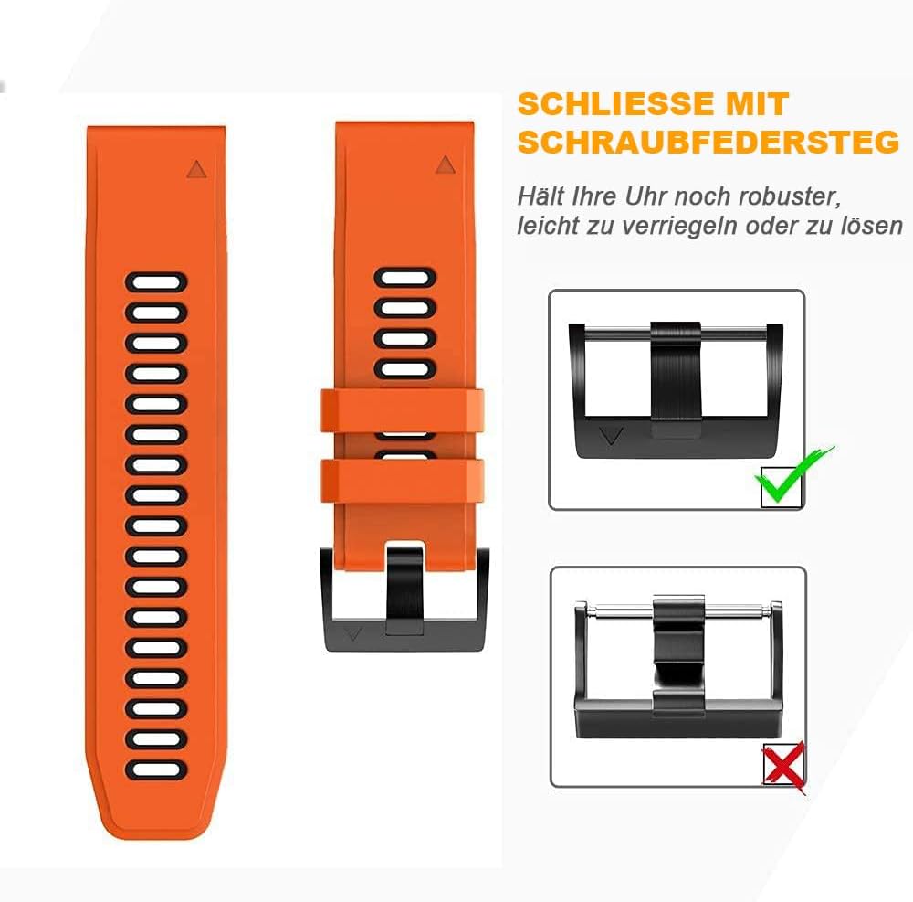 NotoCity Armband für Garmin Fenix 6x/6x Pro/5x/5x Plus/7x/7x Pro, Quickfit 26mm Uhrenarmband für Gar