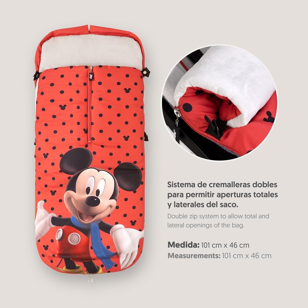 Interbaby WinterFusssack"Disney Mickey Topos" für Kinderwagen rot