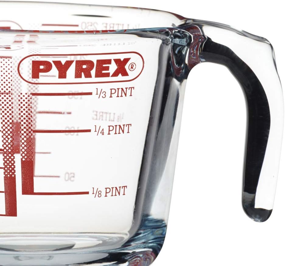 Messbecher 1l mit Deckel & Classic Ultrabeständiger Messbecher aus Glas, Transparent, 0,25 l Bundle