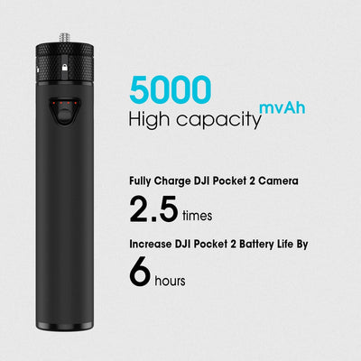 Smatree 2022 Powerbank mit Dreibeintativ Kompatibel mit DJI Osmo Pocket 2/ DJI Osmo Pocket 1, 5000mA