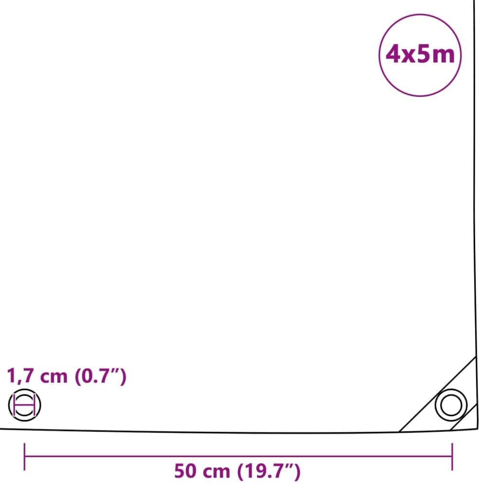 vidaXL Abdeckplane PVC 650g/m² 4x5m Weiss LKW Plane Schutzplane Gewebeplane 4 x 5 m Weiss, 4 x 5 m W