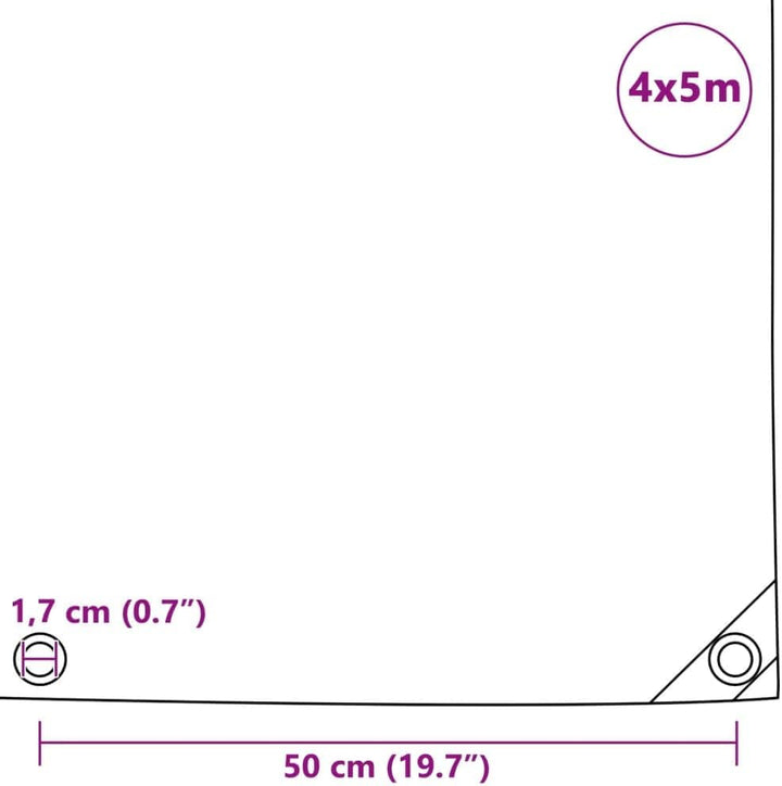 vidaXL Abdeckplane PVC 650g/m² 4x5m Weiss LKW Plane Schutzplane Gewebeplane 4 x 5 m Weiss, 4 x 5 m W