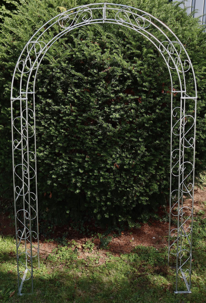 Hirsch Terracotta Rosenbogen Rund aus Metall stabil, feuerverzinkt 12 mm Vollmaterial Breite 165cm H