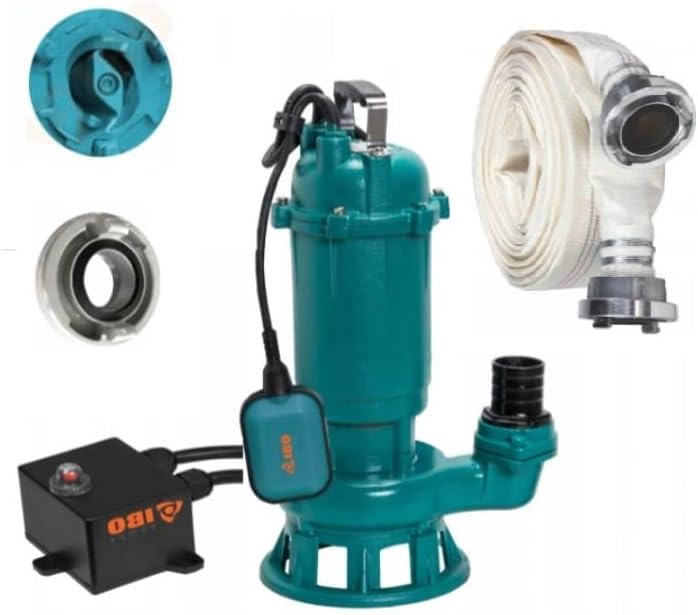 Fäkalienpumpe CTR1500 Tauchpumpe Schmutzwasserpumpe 1500W - 24000l/h m. Schneidmesser + 20m C-Schlau