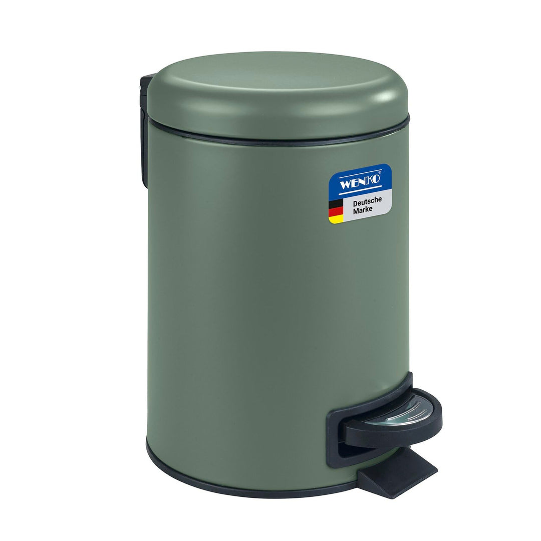 WENKO Treteimer Mod. Leman, 3 Liter, mit herausnehmbarem Einsatz, aus lackiertem Stahl, 17 x 25 x 22