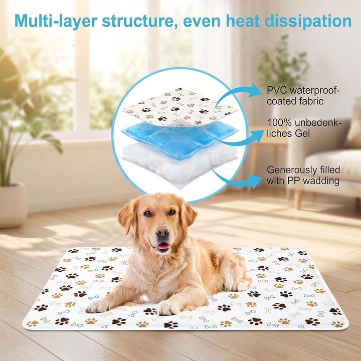 Kühlmatte für Hunde und Katzen, Selbstkühlende Hundematte mit Ungiftigem Gel, kühle Unterlage für Ha