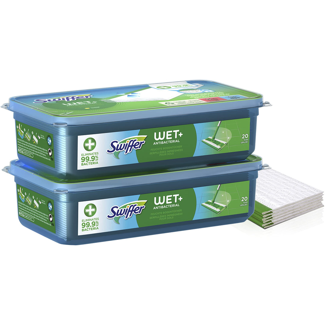 Swiffer Bodenwischer Feuchte Bodentücher (40 Tücher) Wischer ideal gegen Staub, Tierhaare & Allergen