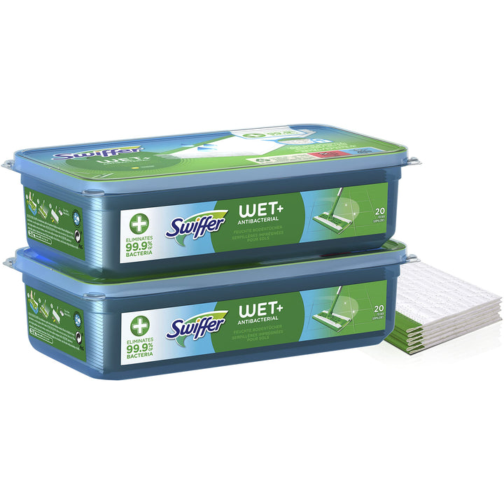 Swiffer Bodenwischer Feuchte Bodentücher (40 Tücher) Wischer ideal gegen Staub, Tierhaare & Allergen