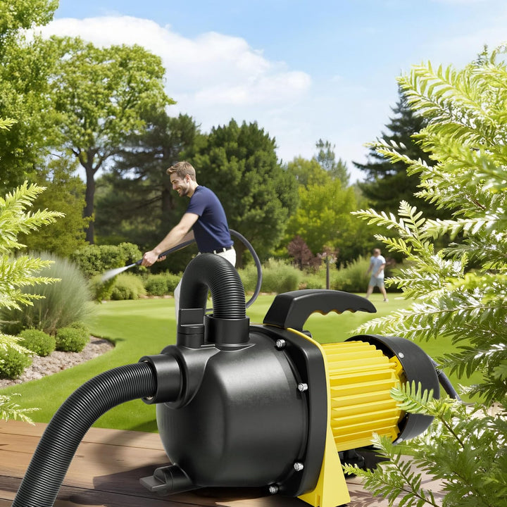 Gartenpumpe 3800l/h, 1200W mit Tragegriff & Wasserablassschraube, max. Förderhöhe 48m, für Süsswasse