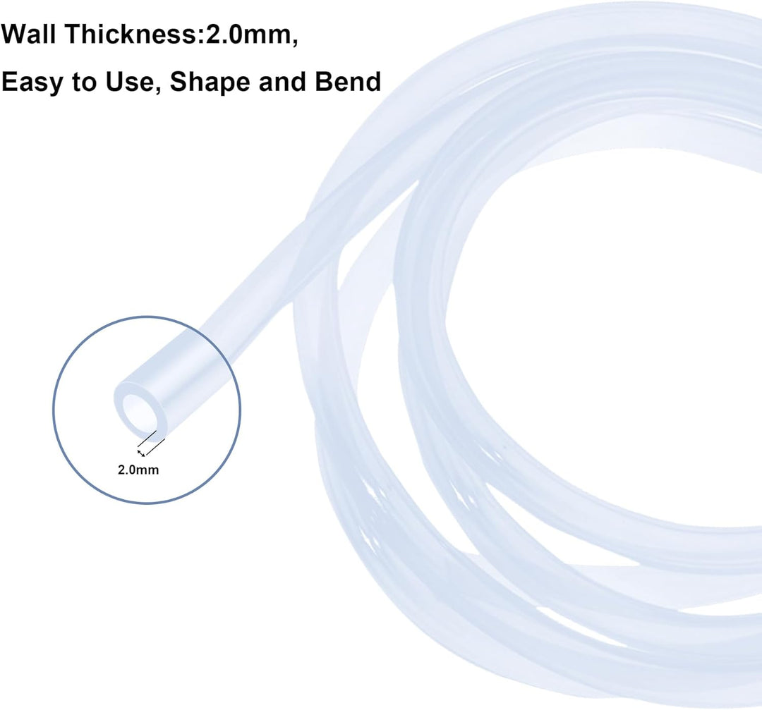 Silikonschlauch,Länge 1,5 Meter,16mm ID x 20mm OD Flexibler Transparenter Lebensmittelechter Schlauc