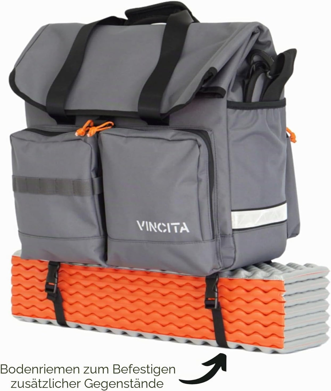 Vincita Voyage Atlas Tasche für Brompton Klapprad - Mit abnehmbarem Vorderträgerrahmen, Regenschutz
