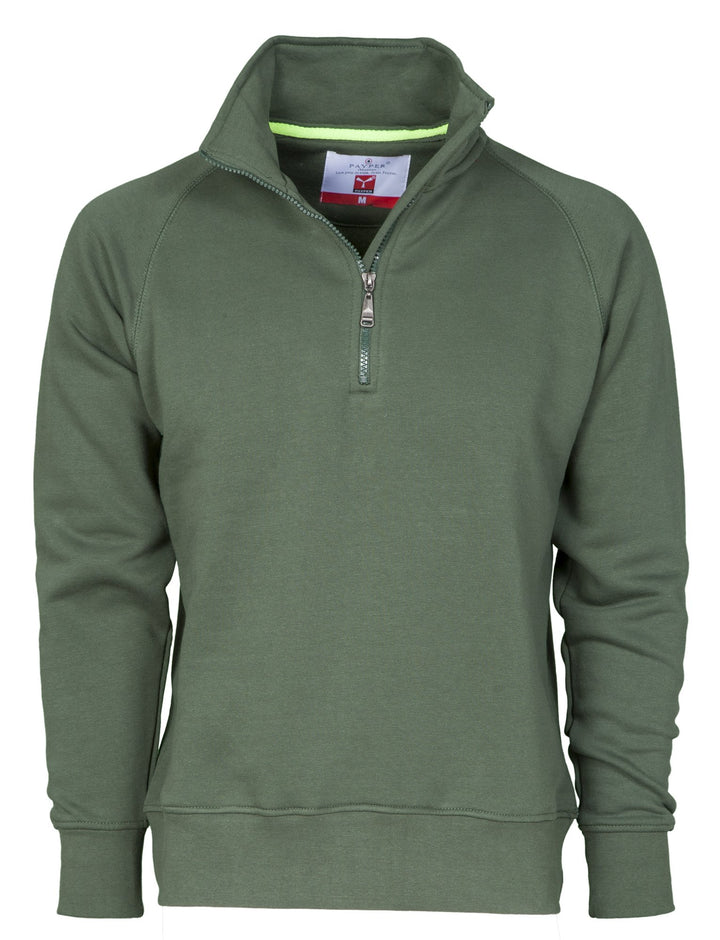 Miami + Sweatshirt aus Baumwolle mit halbem Reissverschluss in Payper, Oliv