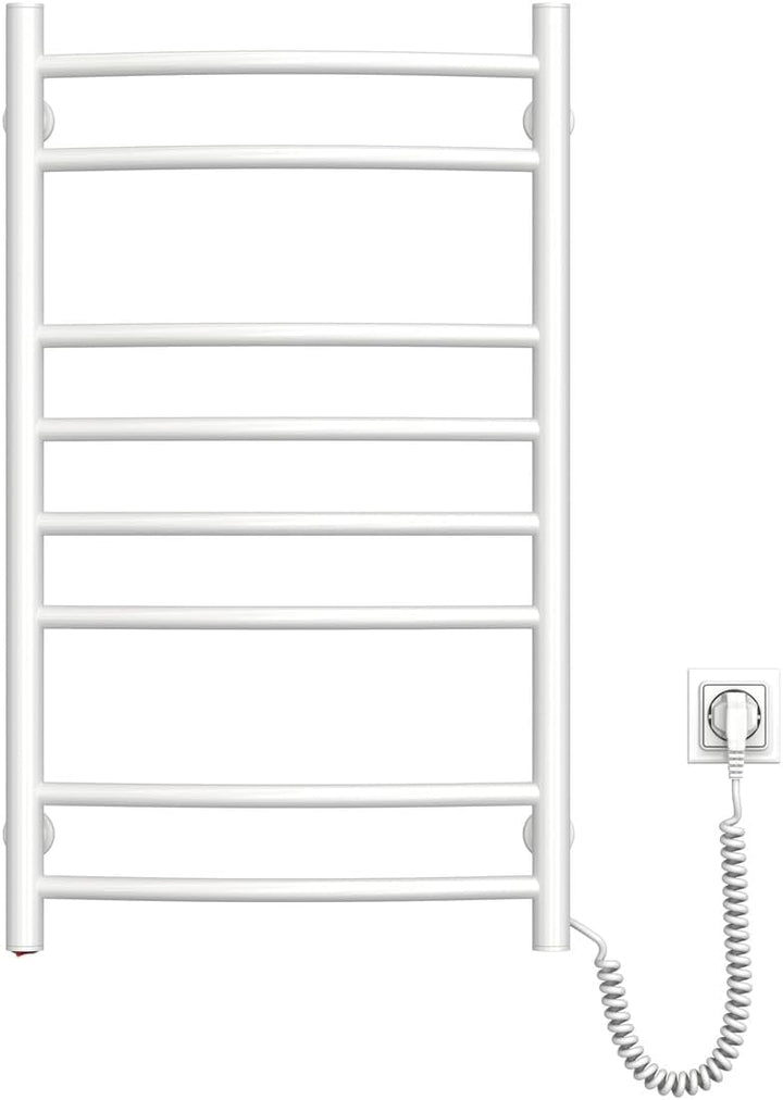 NAVIN Elektrischer Handtuchtrockner Camellia mit Druckknopf – Weiss (Weiss - Rechtes, 480х800) Weiss