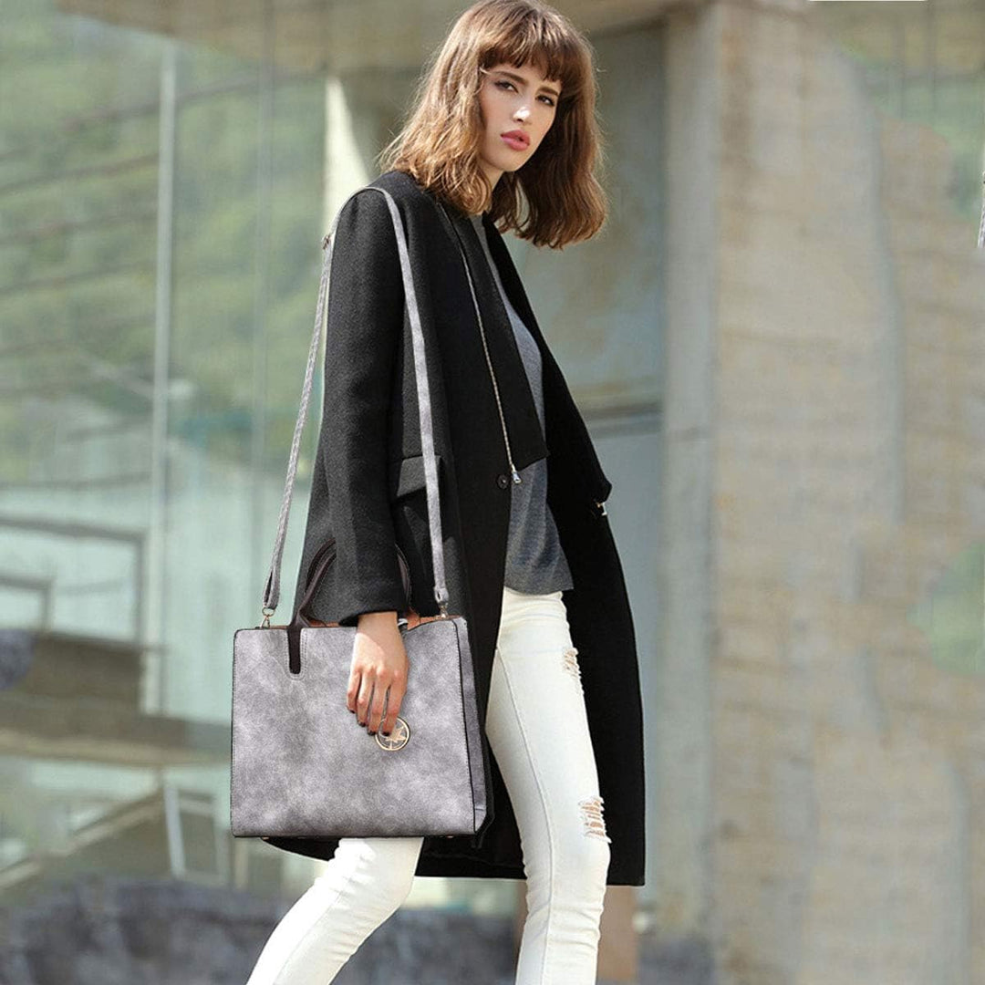 NICOLE & DORIS Damen handtaschen 3 Stück Leder handtasche für Damen aus Leder Totes + Crossbody + Ge