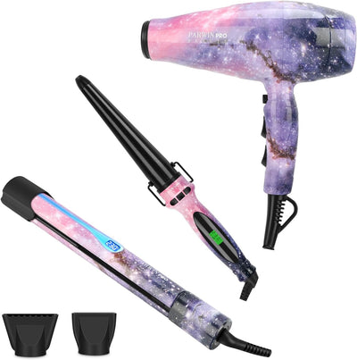 3 IN 1, Föhn + Glätteisen + Lockenstab, PARWIN PRO BEAUTY Styling Set, Ionen Haartrockner, Glätteise