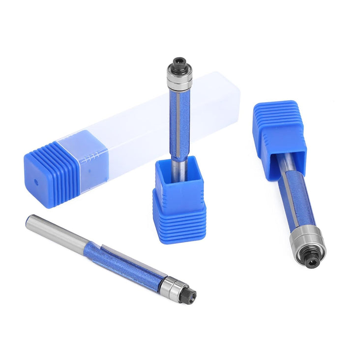 Yuentoen 4 Stück Bündigfräser Fräser Set,Blau Bündigfräser 1/4 Zoll Schaft, Doppelseitiger Fräser mi