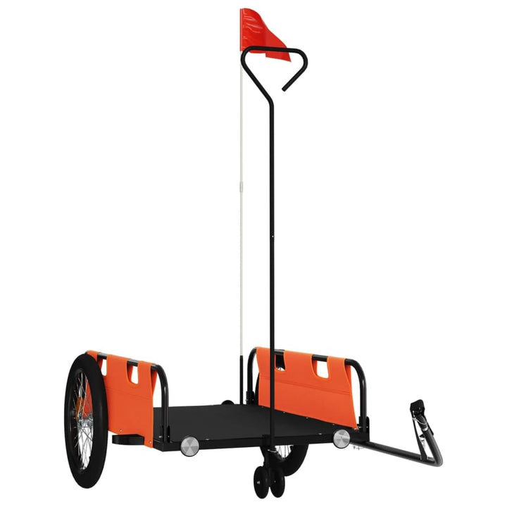vidaXL Fahrradanhänger Lastenanhänger Orange 135 x 68 x 37 cm, Orange 135 x 68 x 37 cm