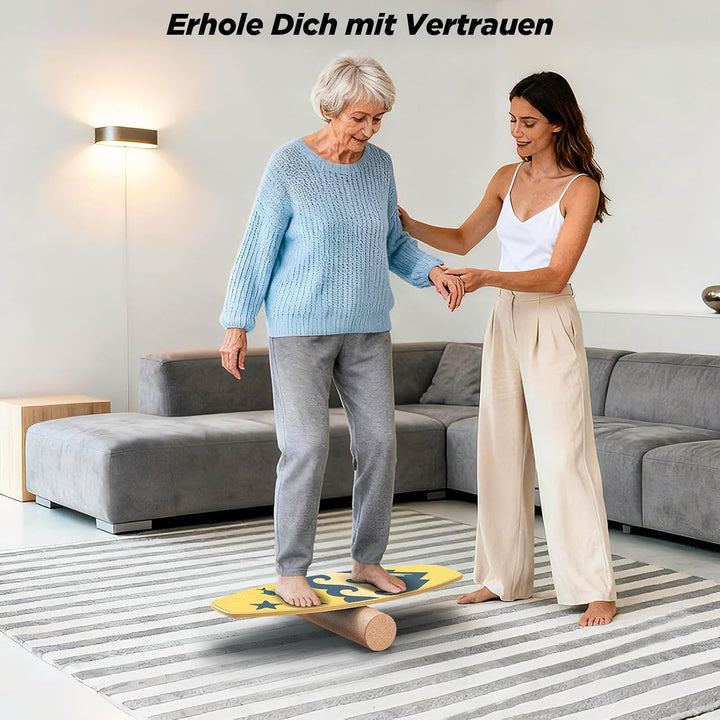 Balance Board für Erwachsene, Gleichgewichtstrainer & Stabilitätstrainer Holz Balance Board, Allroun