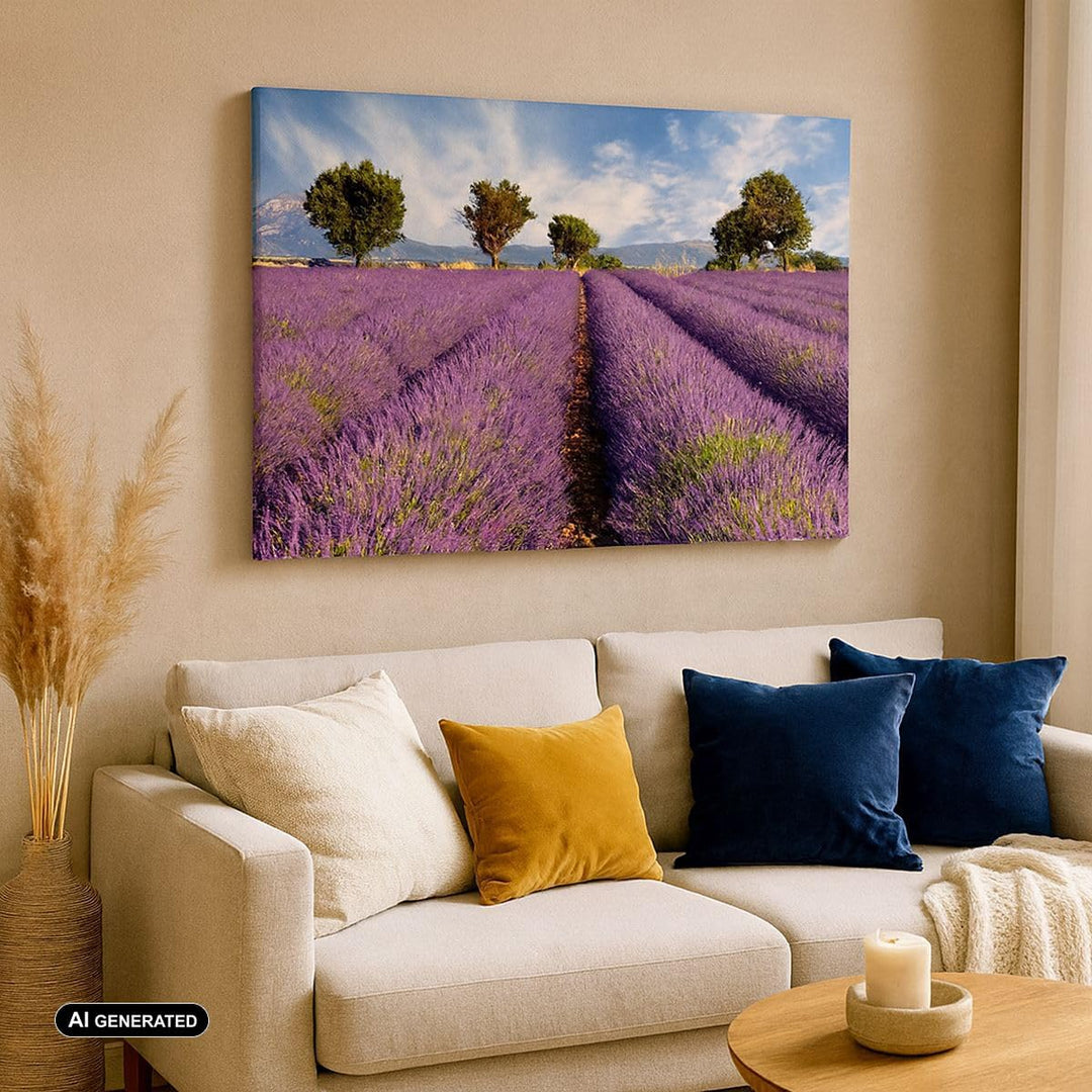 Bilder auf Leinwand 100x70cm Leinwandbild Landschaft Wiese Pflanzen Gross Wanddeko Bild Schlafzimmer