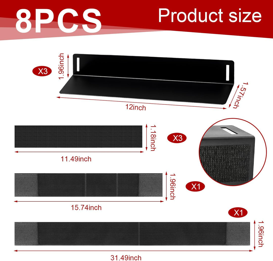 3 Stück ＋2pcs Auto Kofferraum Organizer Klett mit Klettverschluss, Klettverschluss Befestigung Strap