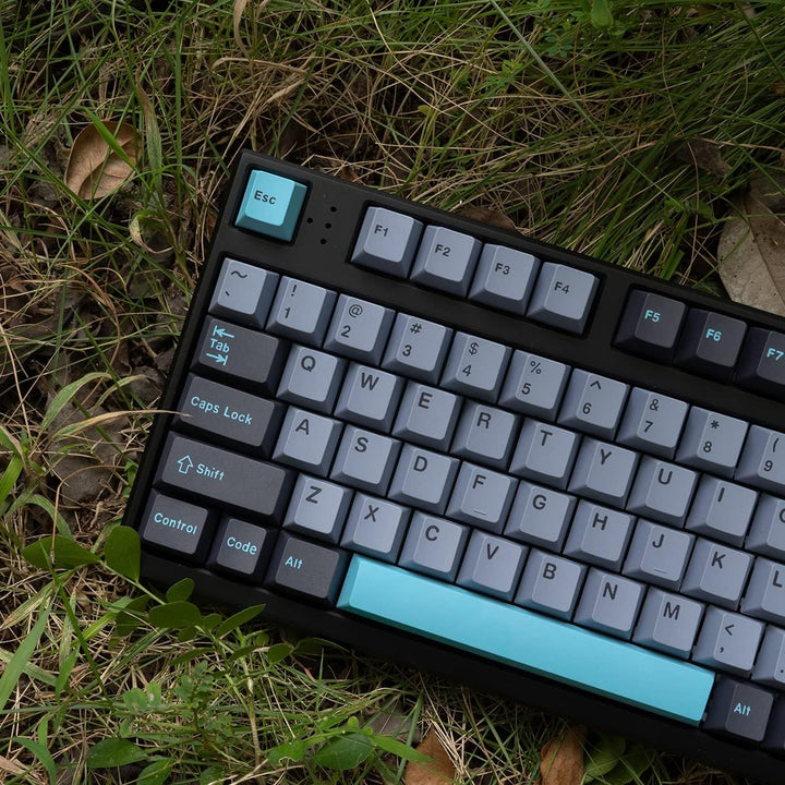 Schwarz Grau Blau Tastenkappen Set 173 Tasten Cherry Profil Doubleshot Custom Tastenkappen ISO ANSI