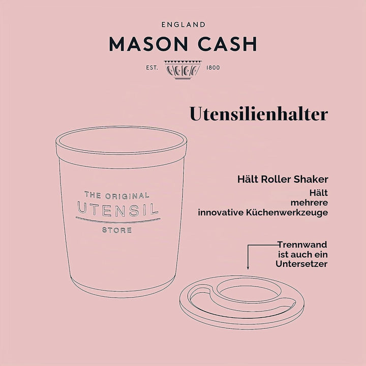 Mason Cash Innovative Küchenhelfer Topf und Untersetzer, Keramik, aus/weiss, 16 x 16 x 20 cm Utensil