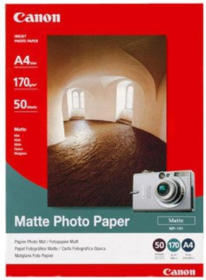 Canon Fotopapier MP-101 matt weiss - (DIN A4 50 Blatt) für Tintenstrahldrucker - PIXMA Drucker (170