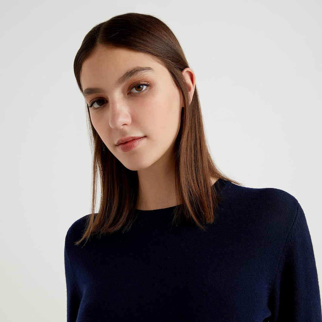 United Colors of Benetton Damen Pullover S Dunkelblau 016, S Dunkelblau 016