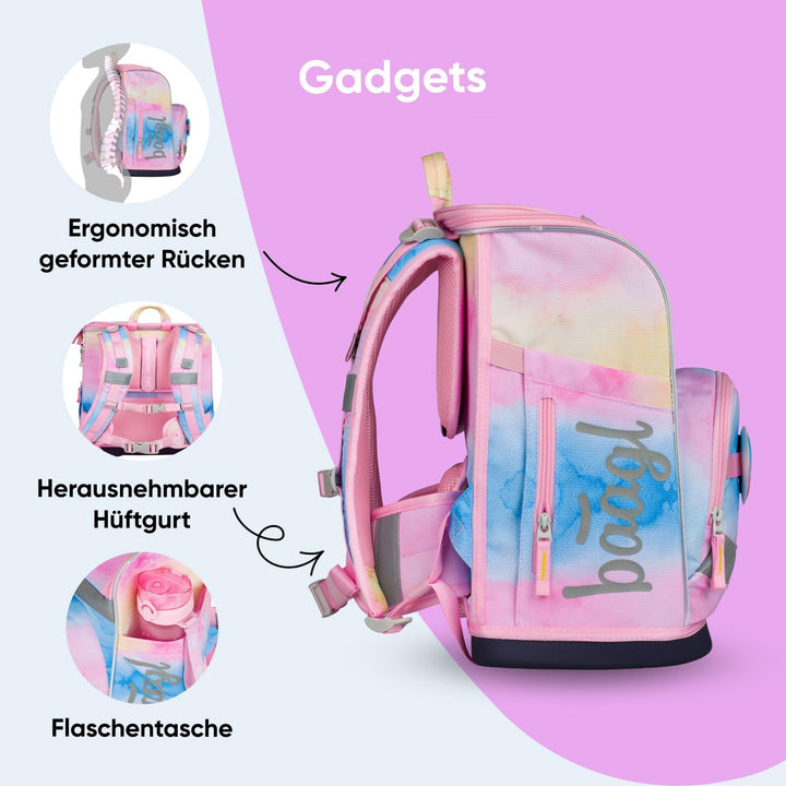 Baagl Schulranzen Jungen Mädchen Set 5 Teilig (Zippy Schultasche für 1. Klasse, Mäppchen, Turnbeutel