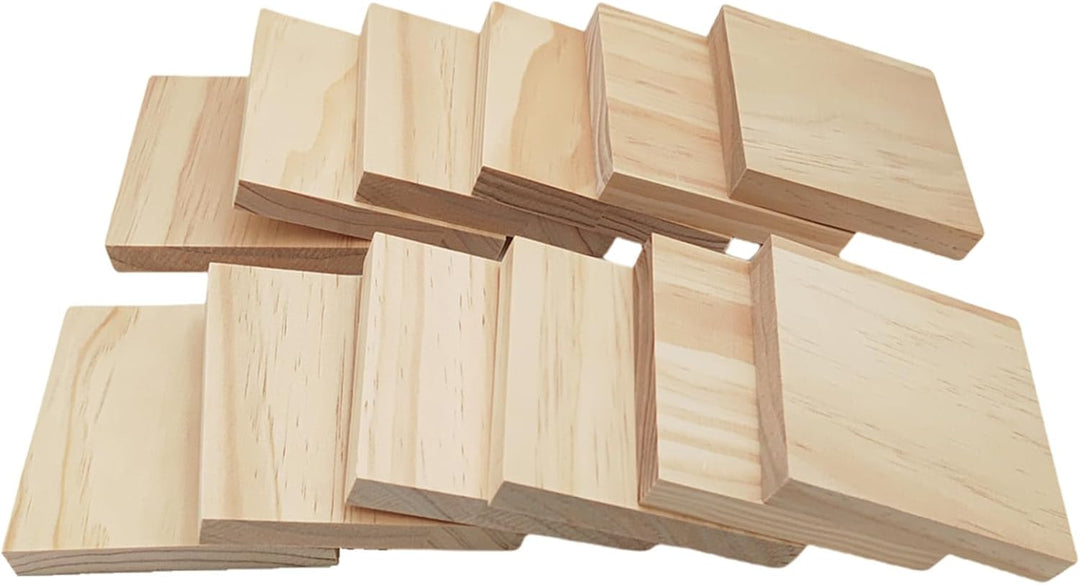 Unlackierte quadratische Holzblöcke zum Basteln, 10 x 10 x 1,5 cm, blanko, Kiefernholzbretter für Ho