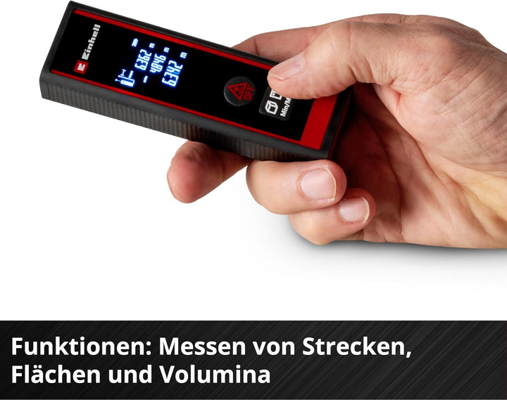 Einhell Laser Entfernungsmesser TC-LD 40 R (40 m max. Messbereich, Messmodi Distanz, Fläche, Volumen